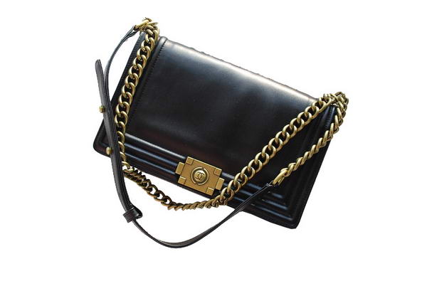 7A Chanel A30159 Black Calfskin Medium Le Boy Flap Shoulder Bag Gold Hardware Online
